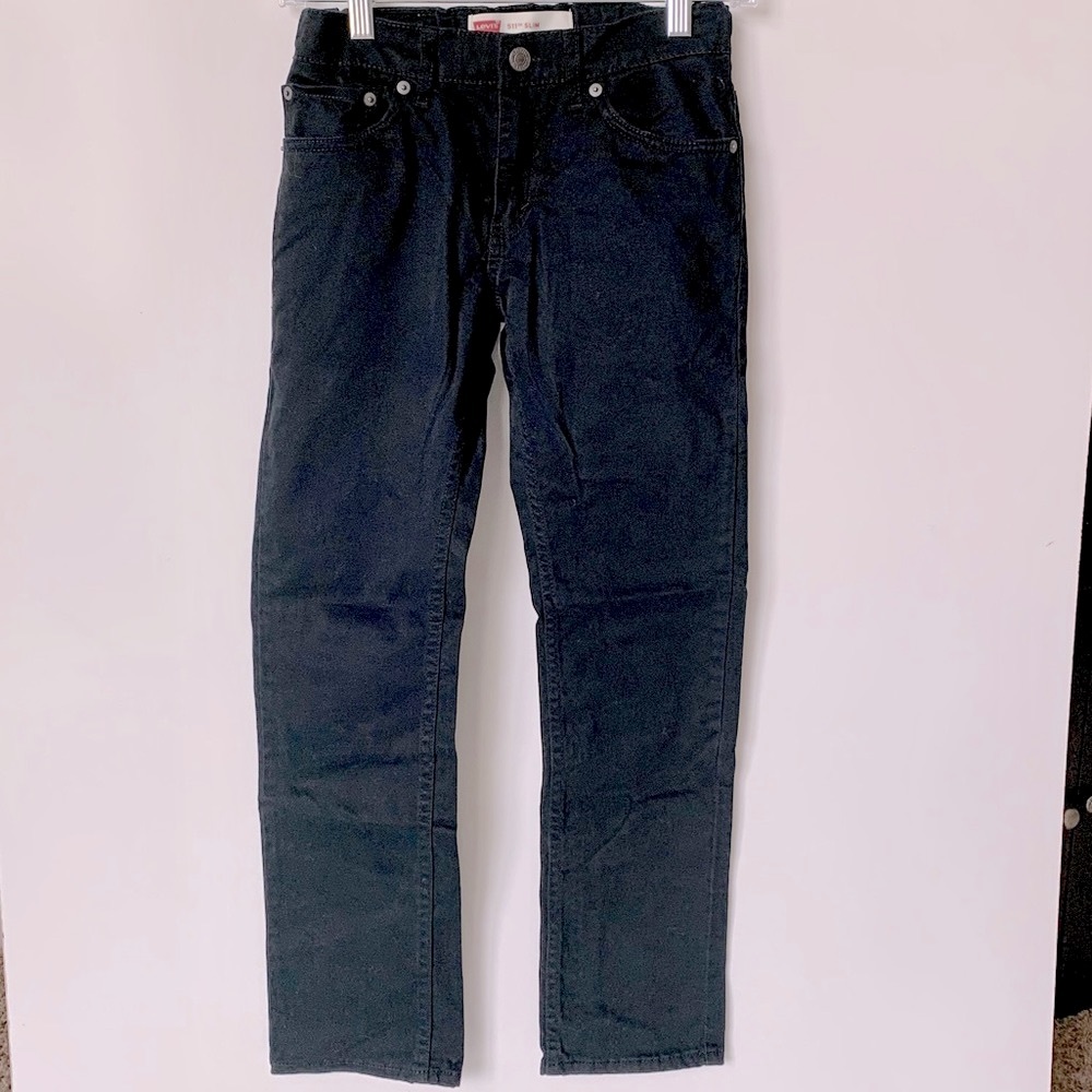 EUC Levi’s Slim Fit Black Casual Pants With Adjustable Waist Size 12